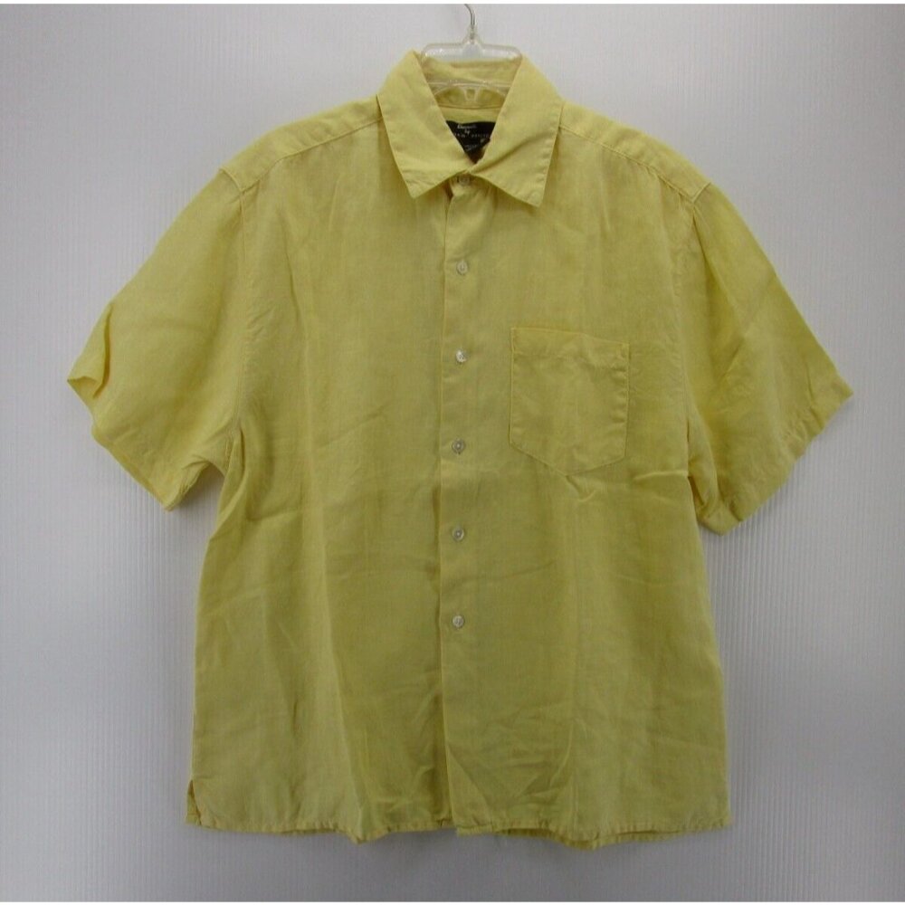Elements Arnold Zimberg Shirt Medium Linen Button Down Camp Pocket